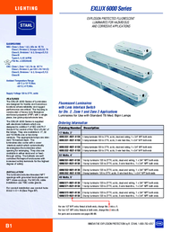 Thumbnail of document Data Sheet - EXLUX 6000 Series Fluorescent Luminaires